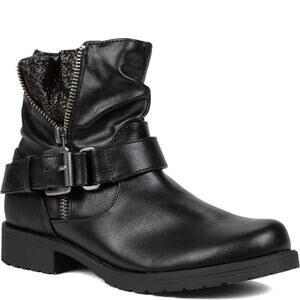NEW! Pop Girls Tali Girls Biker Ankle Boots Black Size 12M Motorcycle Bootie